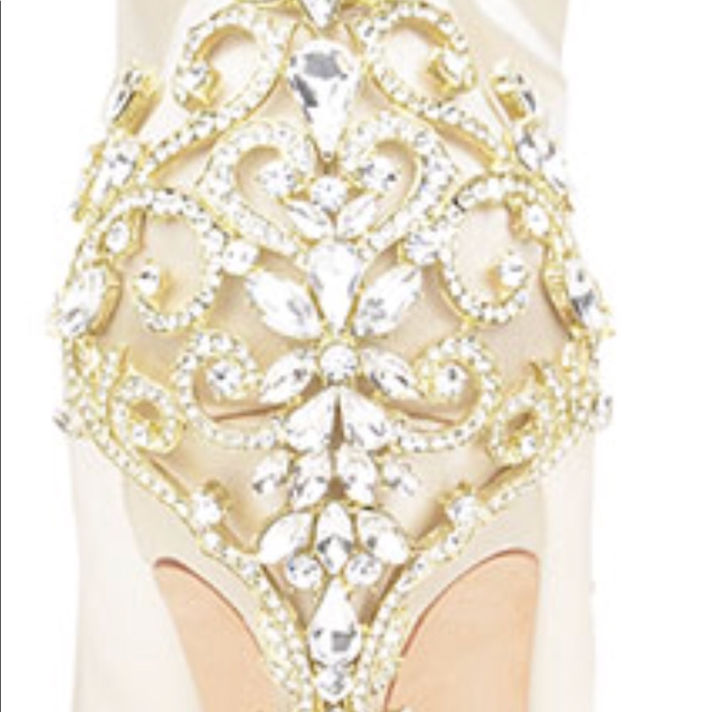 BADGLEY MISCHKA Satin MEG jeweled booties boots - Picture 8 of 8